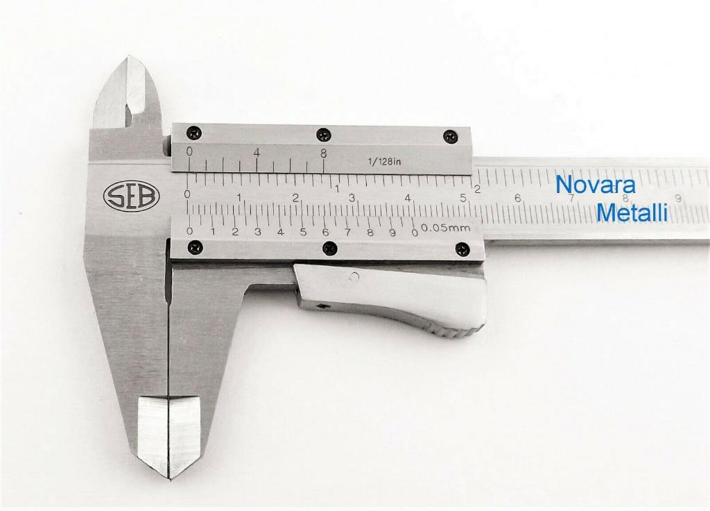 CALIBRO VENTESIMALE IN ACCIAIO CROMATO MM 0/150 MANUALE - WOKIN - x  MISURAZIONE